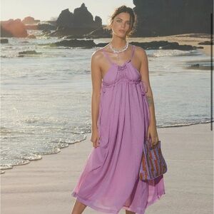 FREE PEOPLE C’est Bon Midi Purple Maxi Dress
